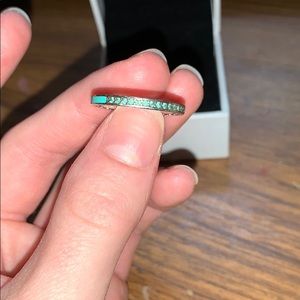 Pandora Radiant Hearts Stackable Teal Ring